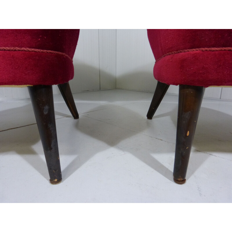 Set of 2 vintage easy chairs by Otto Schulz, Sweden 1950s