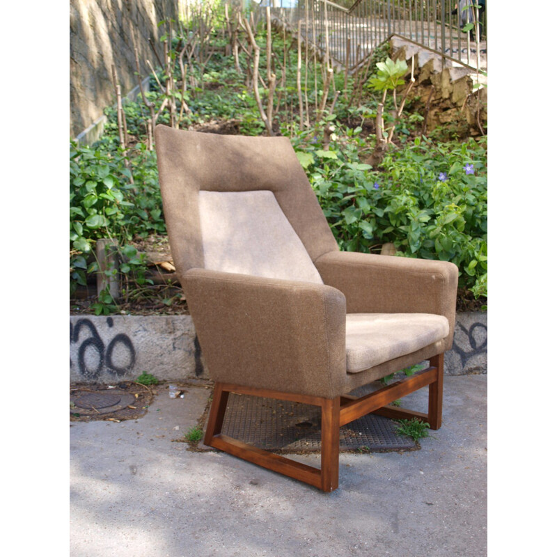 Scandinavian vintage armchair in wood, Egon A. OLSEN - 1950s