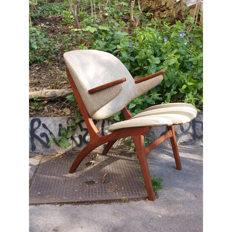 Vintage armchair in teak and fabric, Carl Edward MATTHES - 1960s