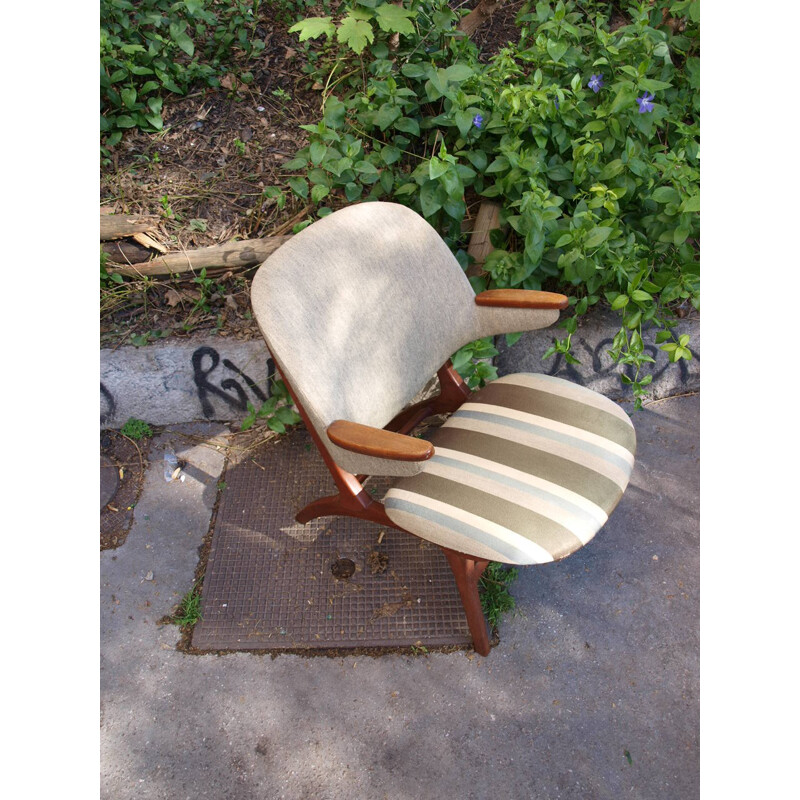 Vintage armchair in teak and fabric, Carl Edward MATTHES - 1960s