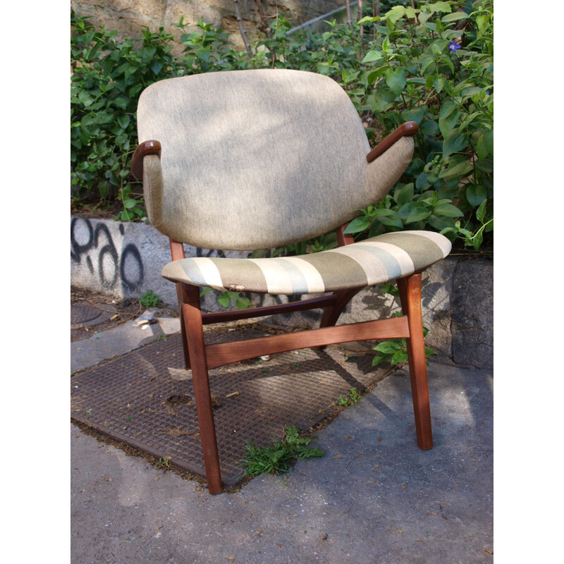 Vintage armchair in teak and fabric, Carl Edward MATTHES - 1960s