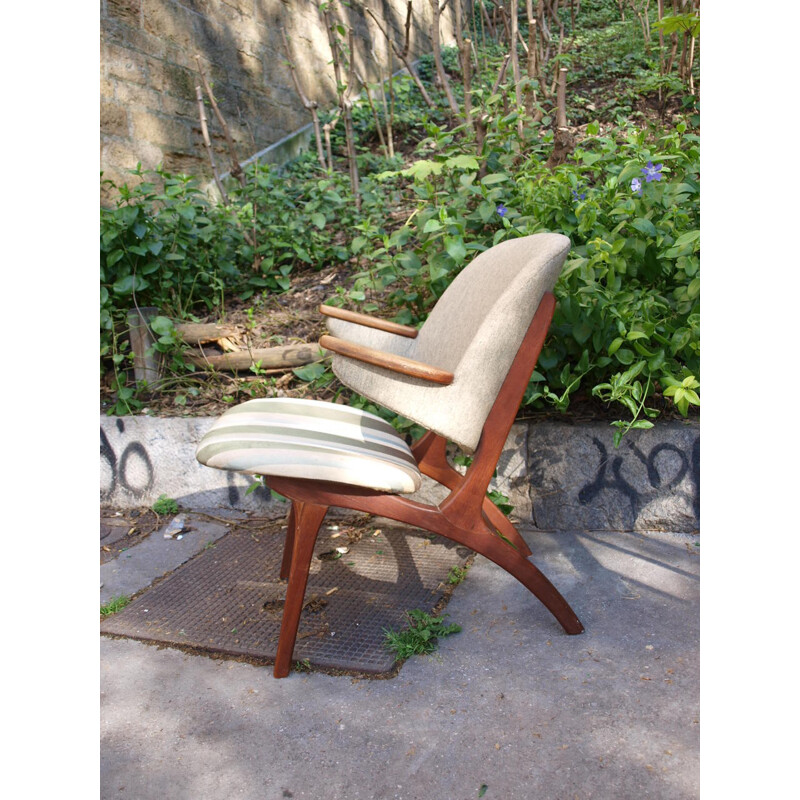 Vintage armchair in teak and fabric, Carl Edward MATTHES - 1960s