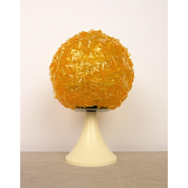 Vintage german amber table lamp in plastic 1970s