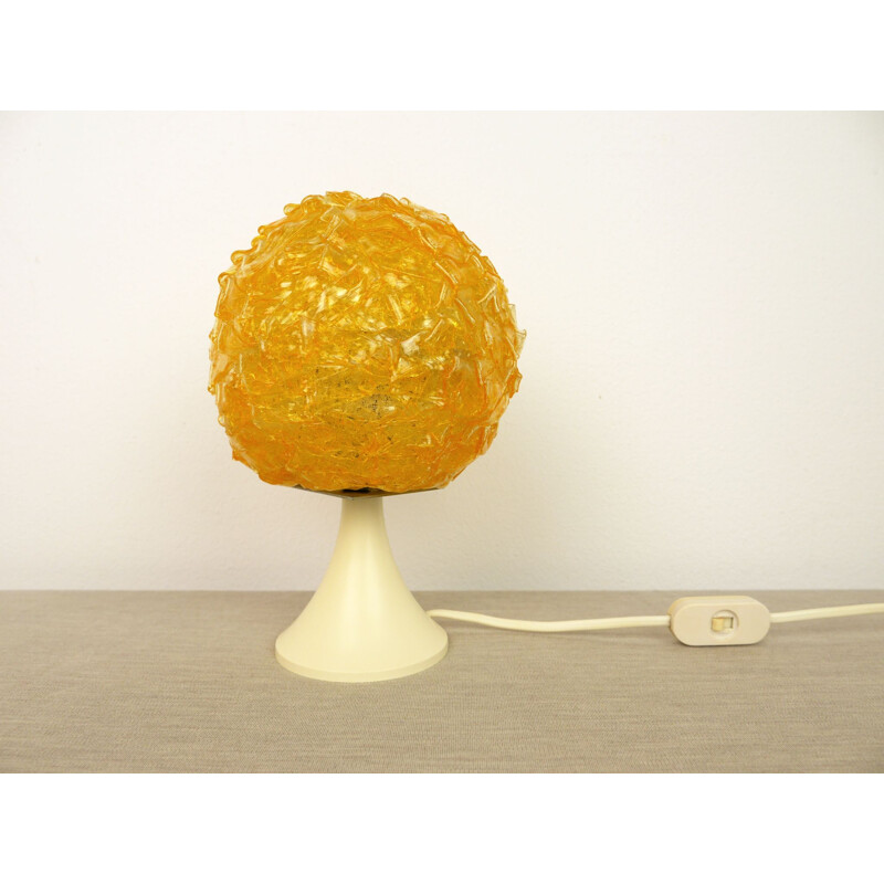 Vintage german amber table lamp in plastic 1970s