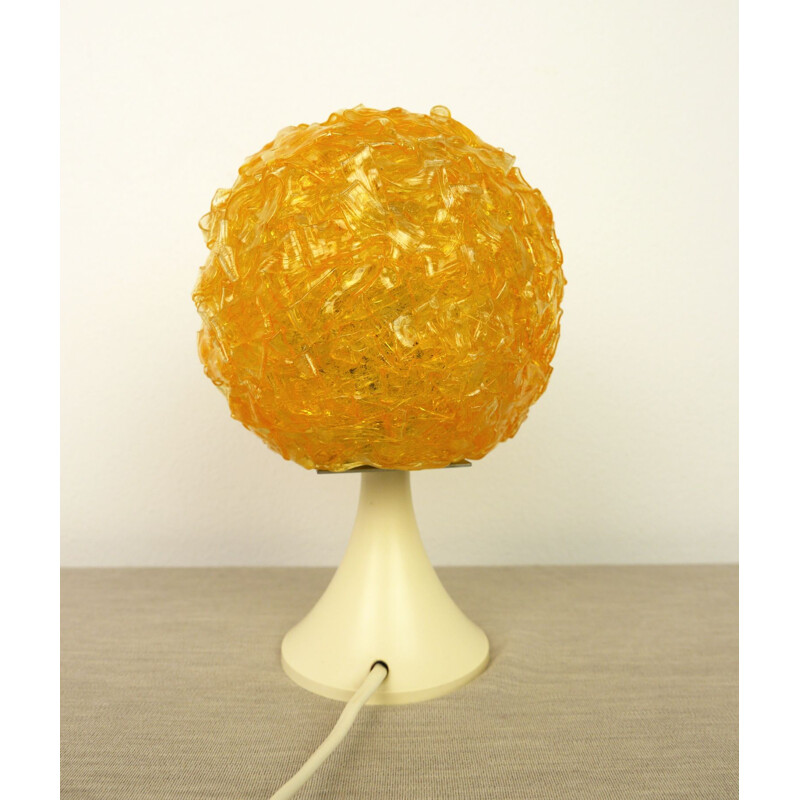 Vintage german amber table lamp in plastic 1970s