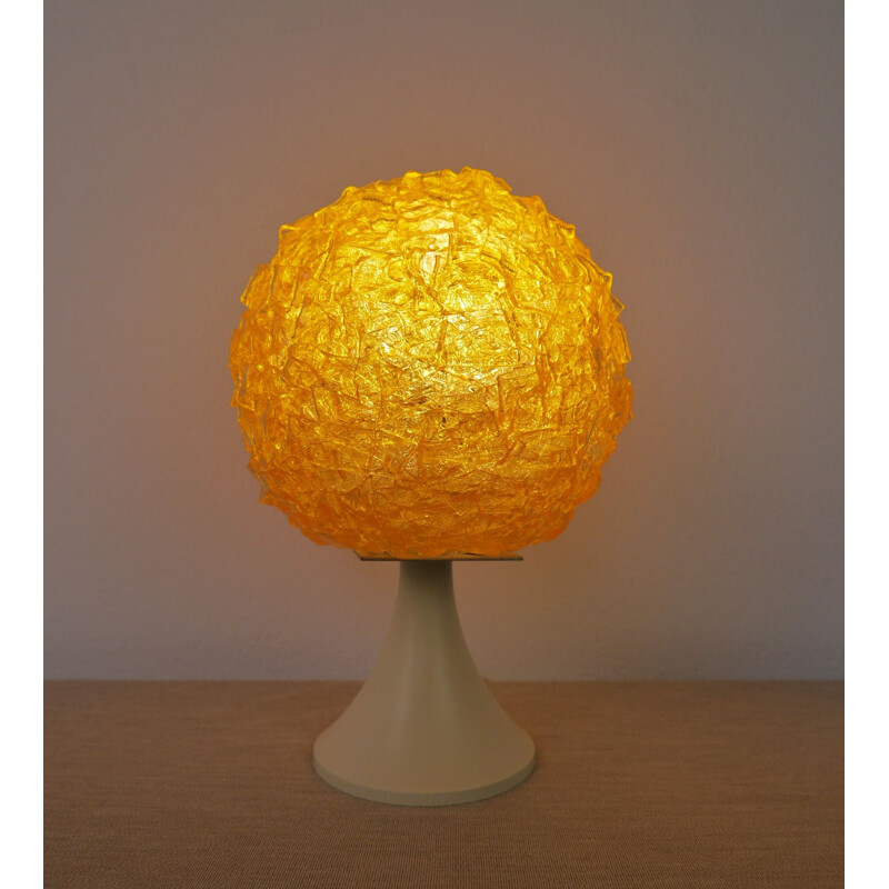 Vintage german amber table lamp in plastic 1970s