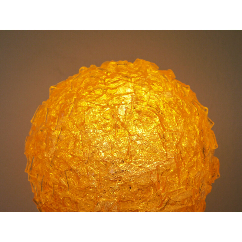 Vintage german amber table lamp in plastic 1970s