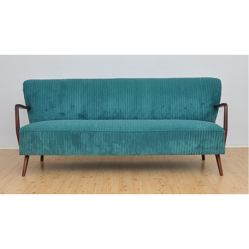 Vintage cocktail sofa green 1960s