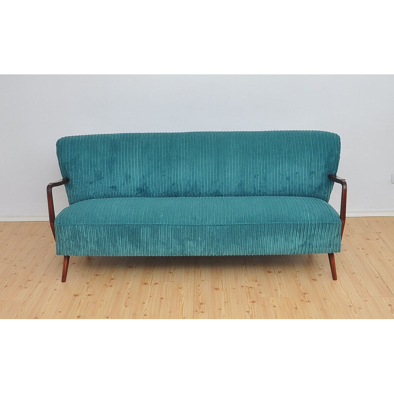 Vintage cocktail sofa green 1960s