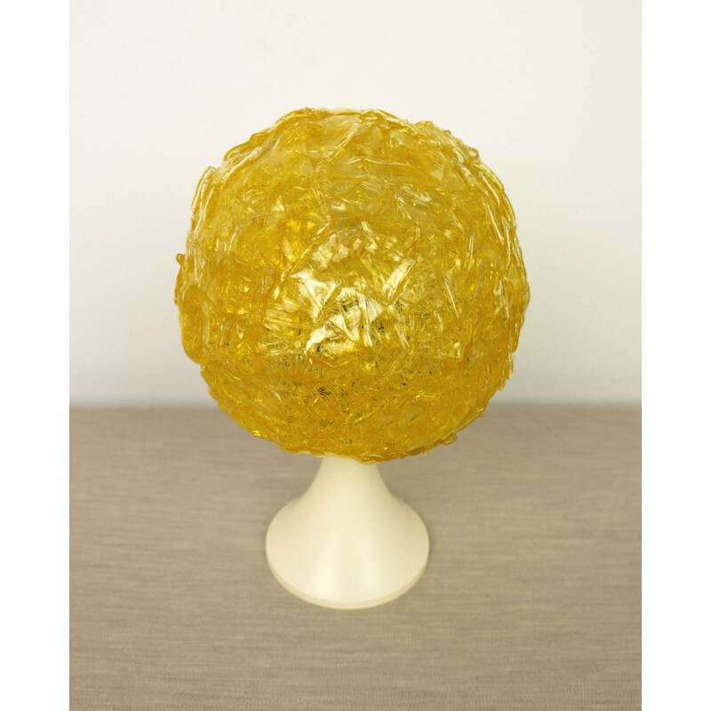 Vintage german table lamp in yellow plastic 1970s