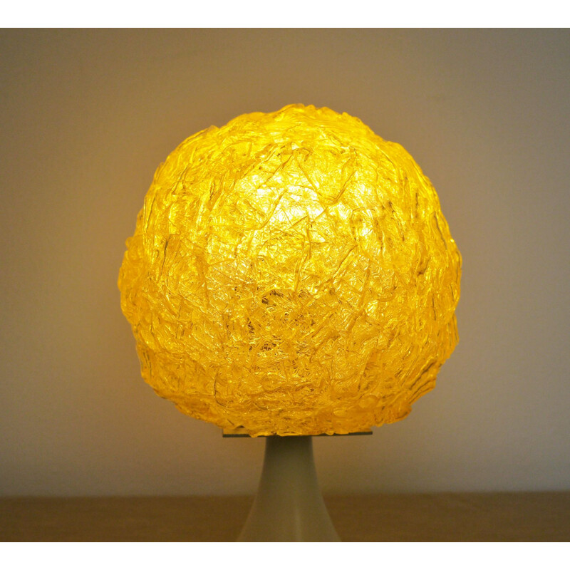 Vintage german table lamp in yellow plastic 1970s