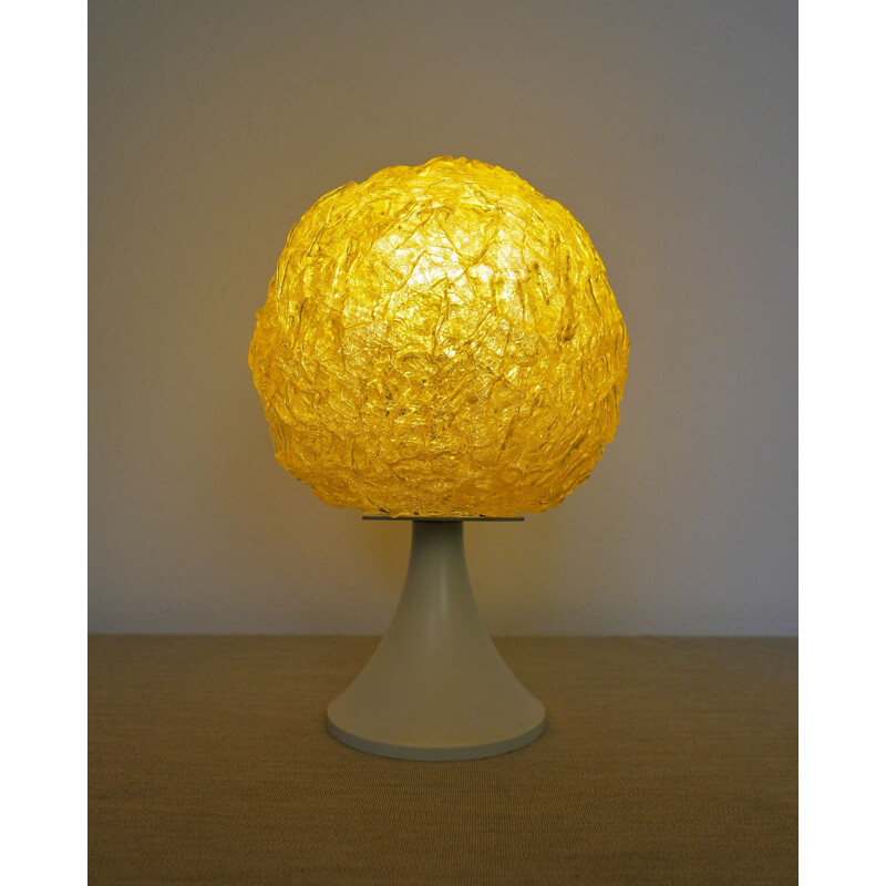 Vintage german table lamp in yellow plastic 1970s