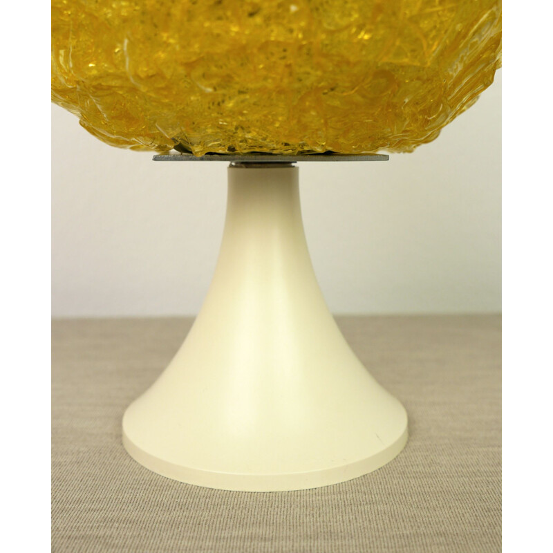 Vintage german table lamp in yellow plastic 1970s