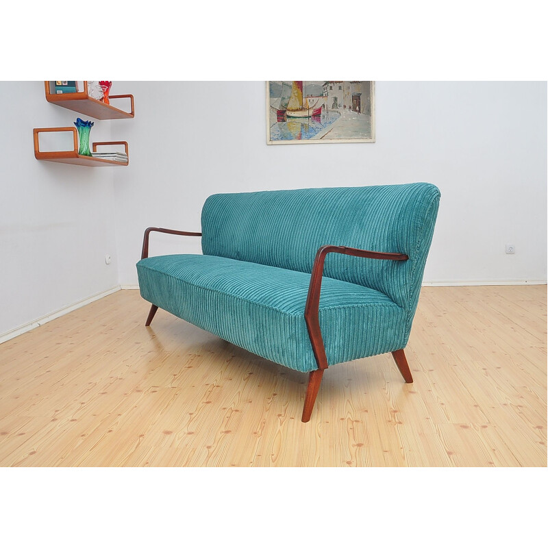 Vintage cocktail sofa green 1960s