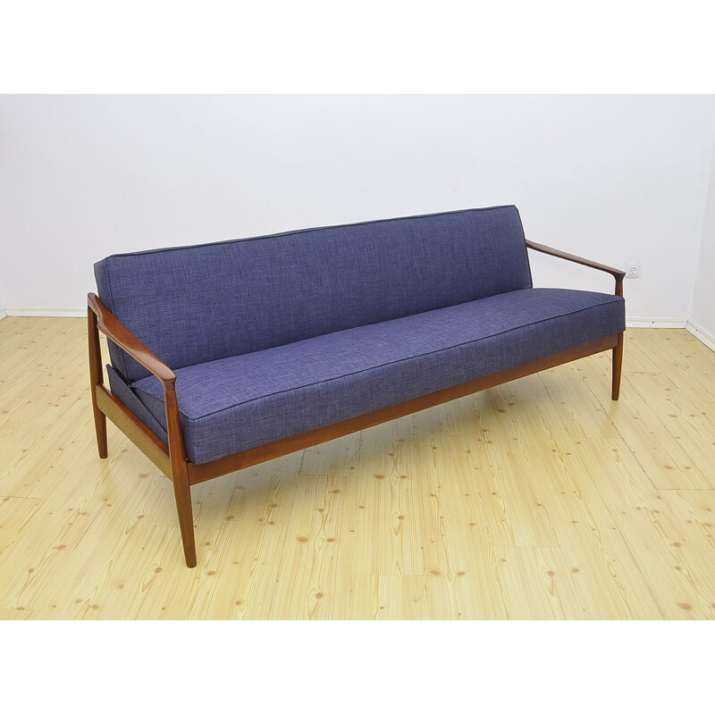 Vintage sofa bed in beech, 1960s