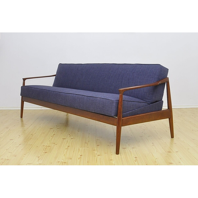 Vintage sofa bed in beech, 1960s