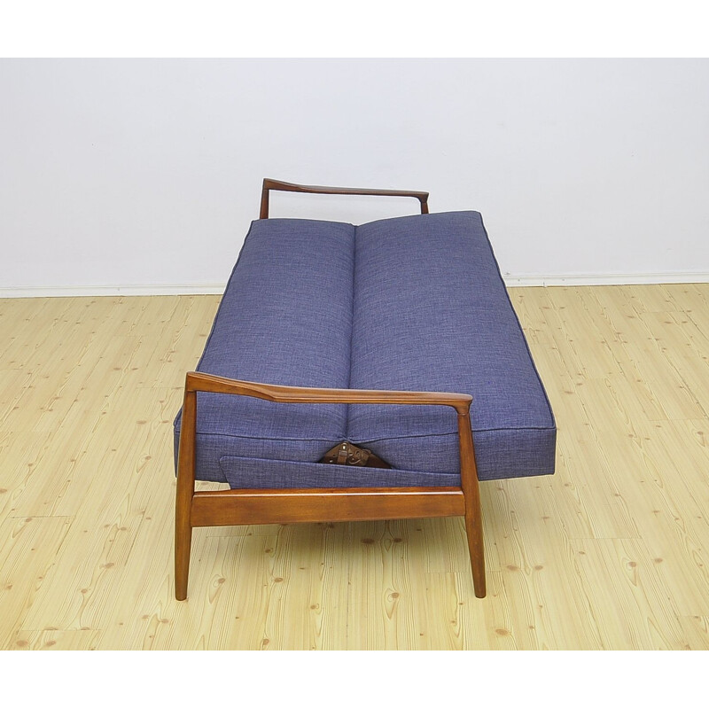 Vintage sofa bed in beech, 1960s