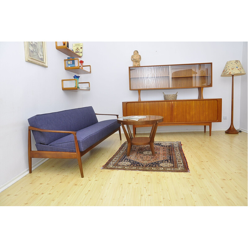 Vintage sofa bed in beech, 1960s