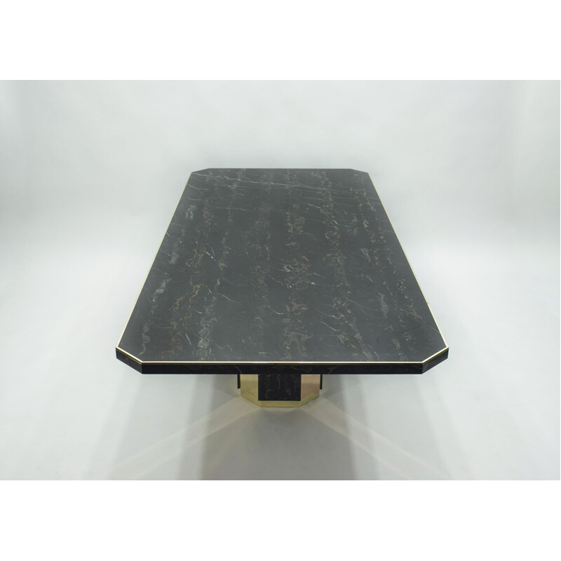 Large brass portor marble table J.C Mahey