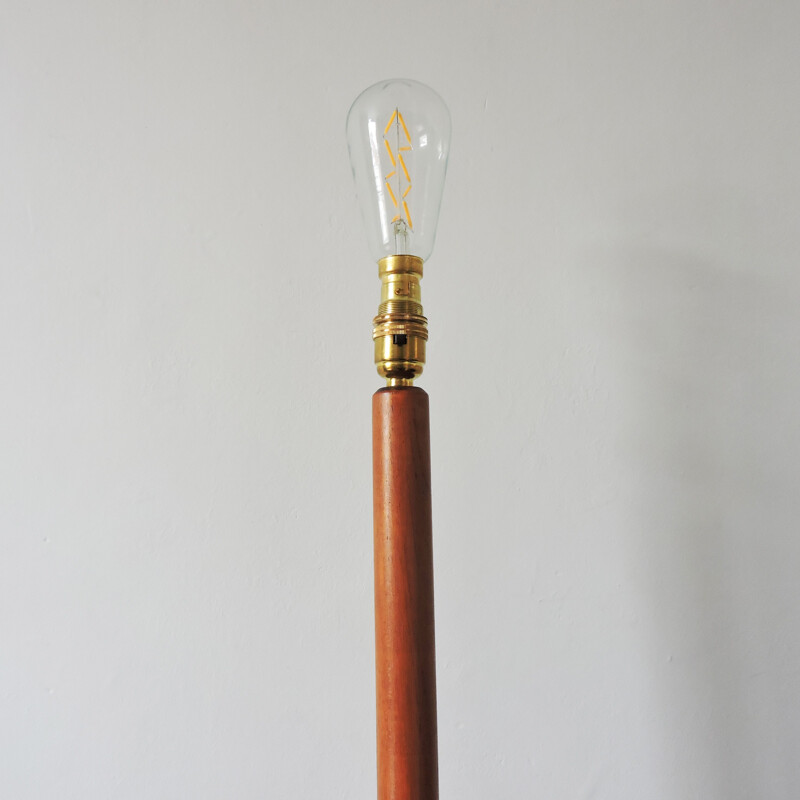 Teak vintage floor lamp, 1950s