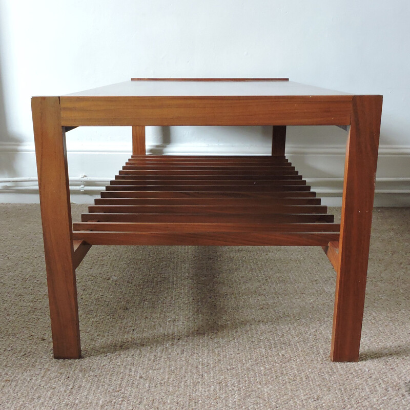 Teak slatted vintage coffee table by Myer, 1960s