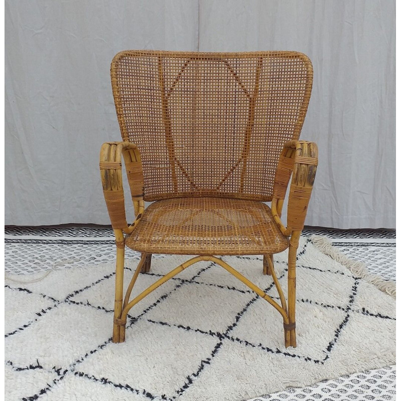 Vintage rattan chair, 1970