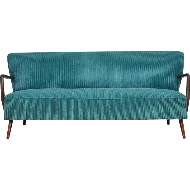 Vintage cocktail sofa green 1960s