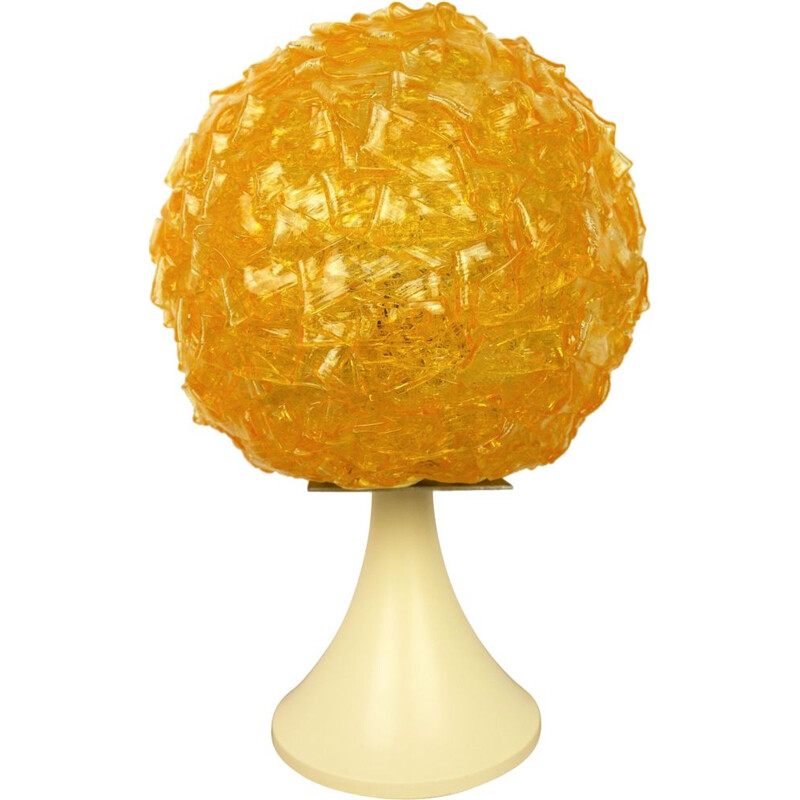 Vintage german amber table lamp in plastic 1970s