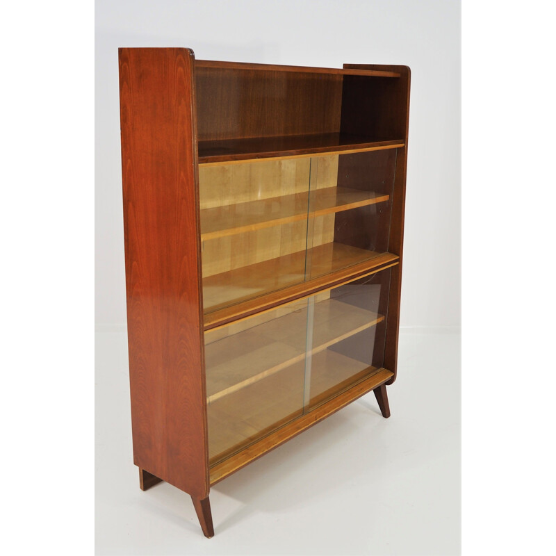 Vintage Bookcase with Glass Doors from Tatra, 1960s