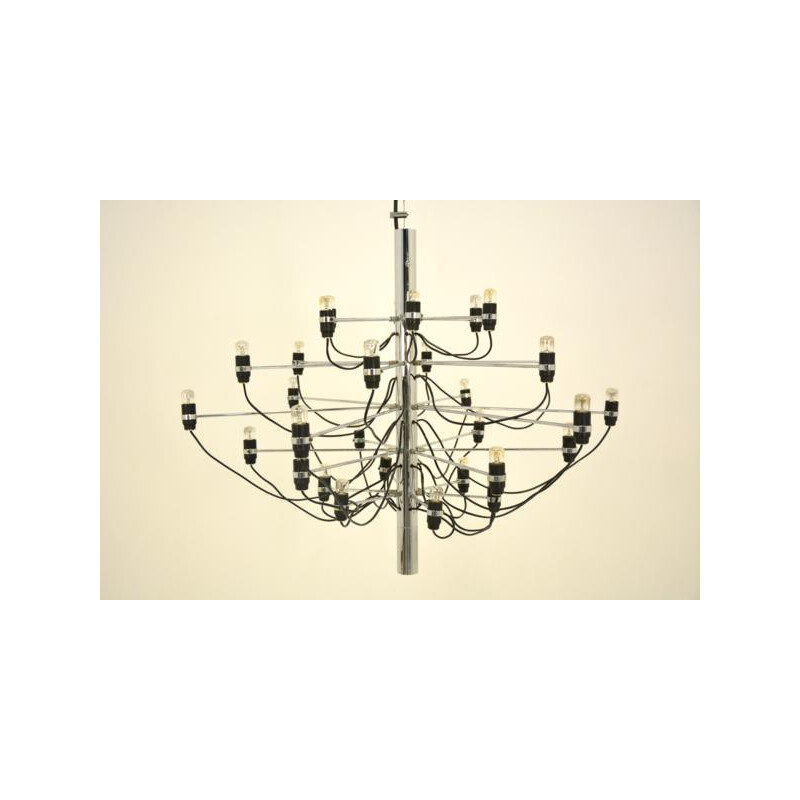 Arteluce chandelier in chromed steel, Gino SARFATTI - 1958