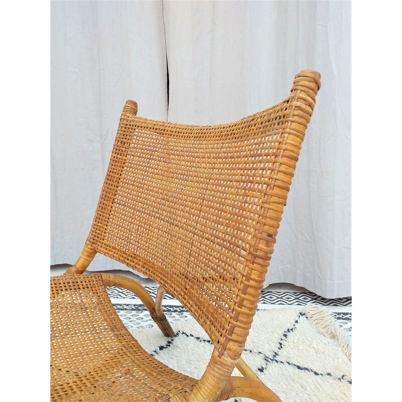 Vintage armchair in rattan 1970