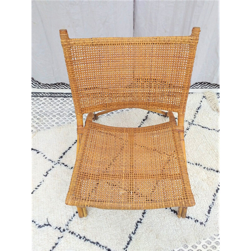 Vintage armchair in rattan 1970