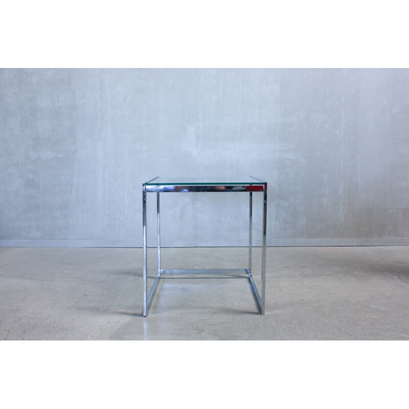 Vintage Side Table in Chrome and Glass, United Kingdom, 1970s