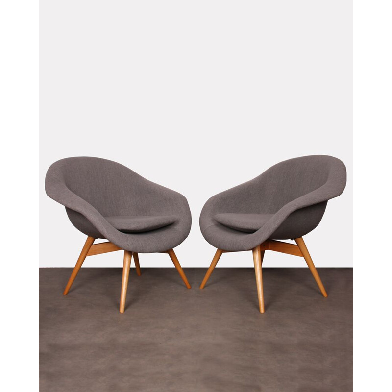 Paar vintage fauteuils van Miroslav Navratil voor Vertex, 1960