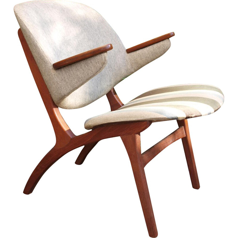Vintage armchair in teak and fabric, Carl Edward MATTHES - 1960s
