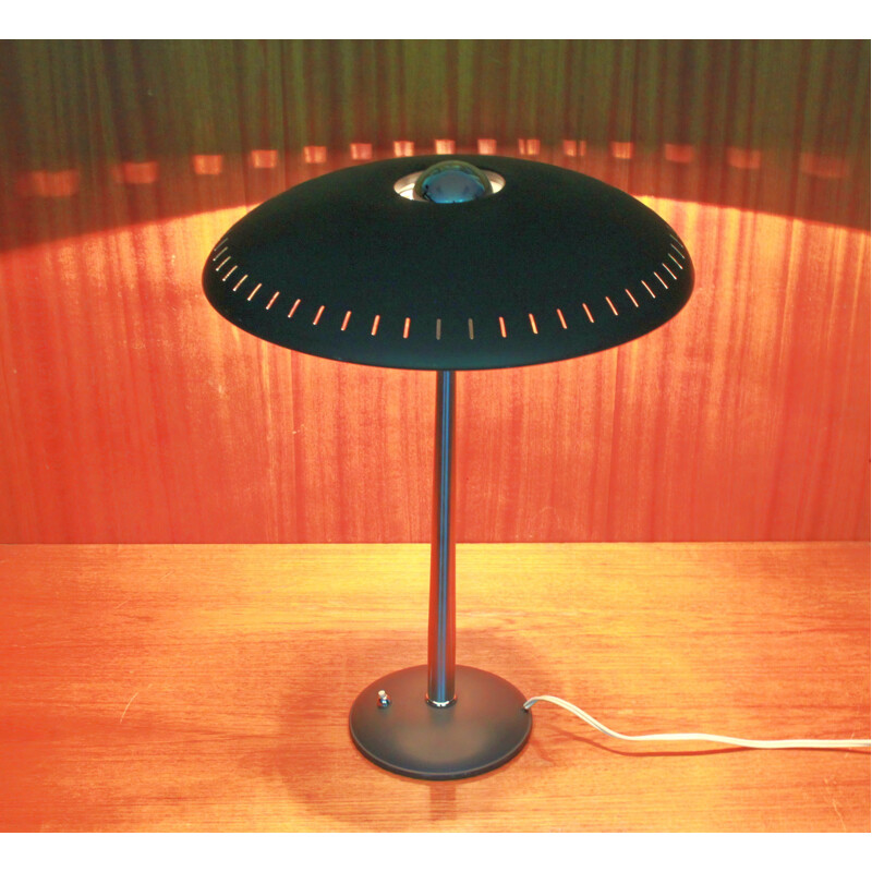 Lampe de bureau Vintage verte Evoluon modèle soucoupe par Louis Kalff pour Philips, 1950 1960 