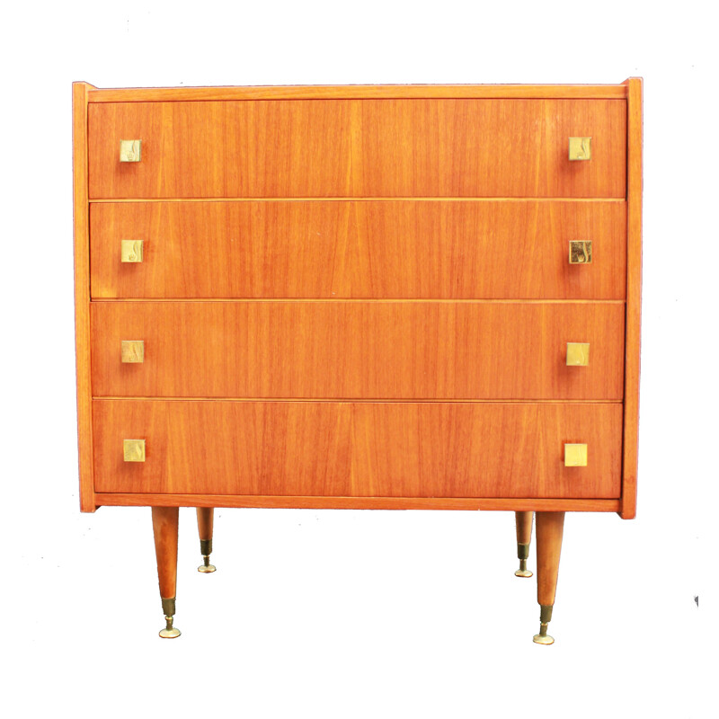 Scandinavian-style vintage chest of drawers with 4 drawers, 1960s