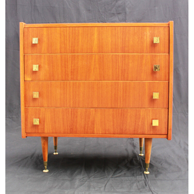 Scandinavian-style vintage chest of drawers with 4 drawers, 1960s