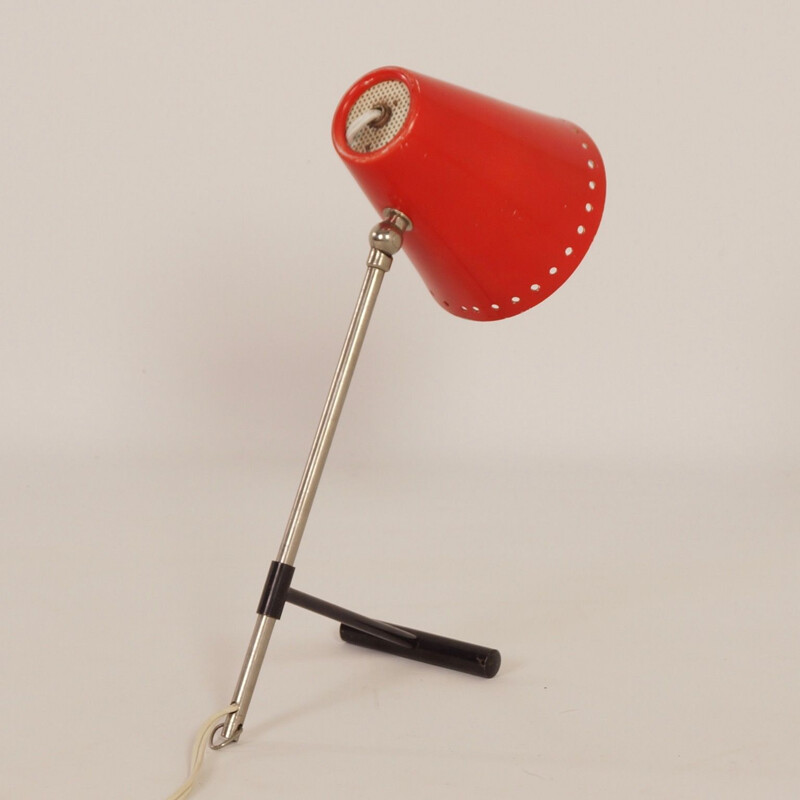 Vintage red Bambi desk lamp by Floris Fiedeldij for Artimeta, 1950s