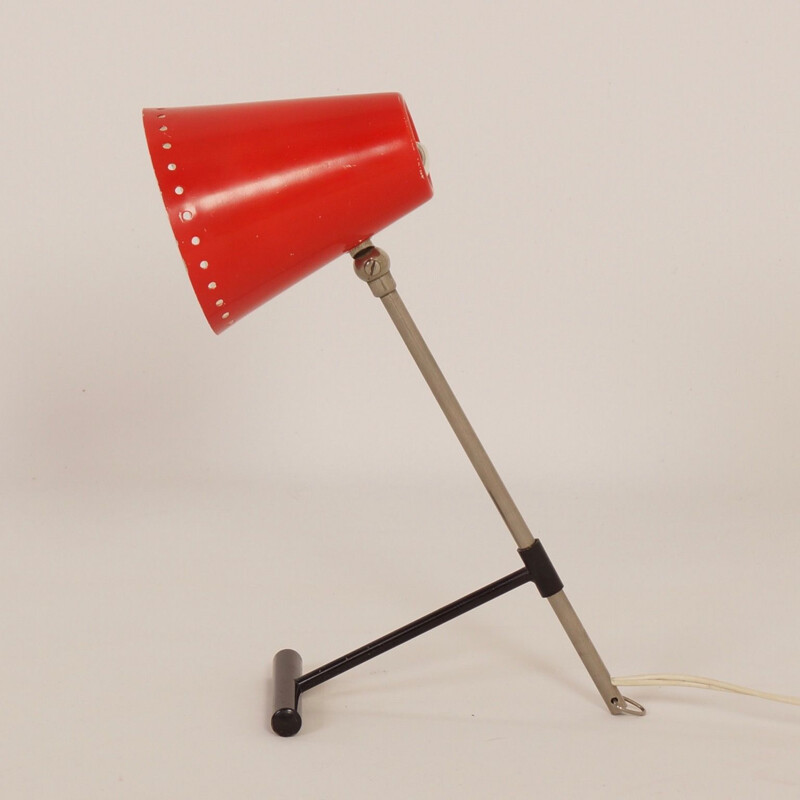 Vintage red Bambi desk lamp by Floris Fiedeldij for Artimeta, 1950s