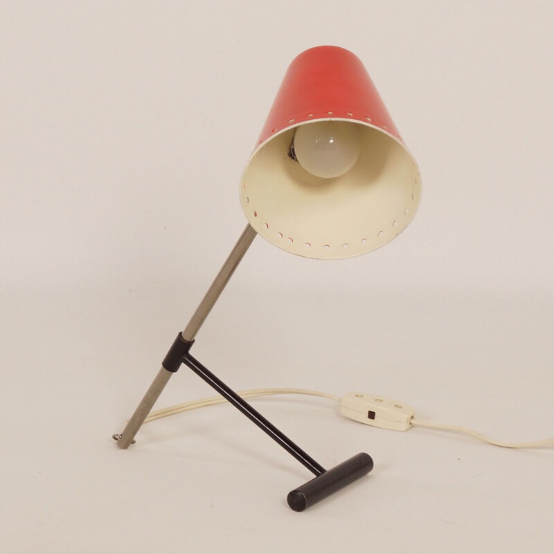 Vintage rode Bambi bureaulamp van Floris Fiedeldij voor Artimeta, 1950