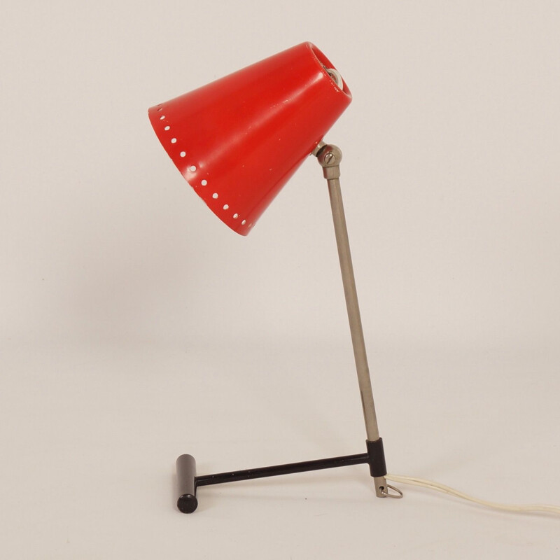 Vintage red Bambi desk lamp by Floris Fiedeldij for Artimeta, 1950s