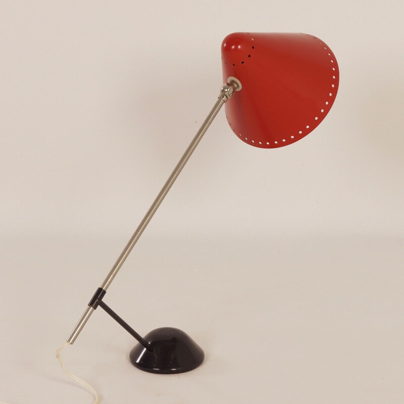 Red Table Lamp Model "M1" by Floris Fiedeldij for Artimeta, 1950s