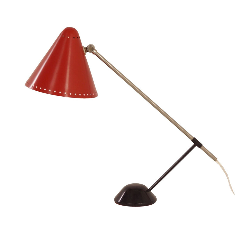 Red Table Lamp Model "M1" by Floris Fiedeldij for Artimeta, 1950s