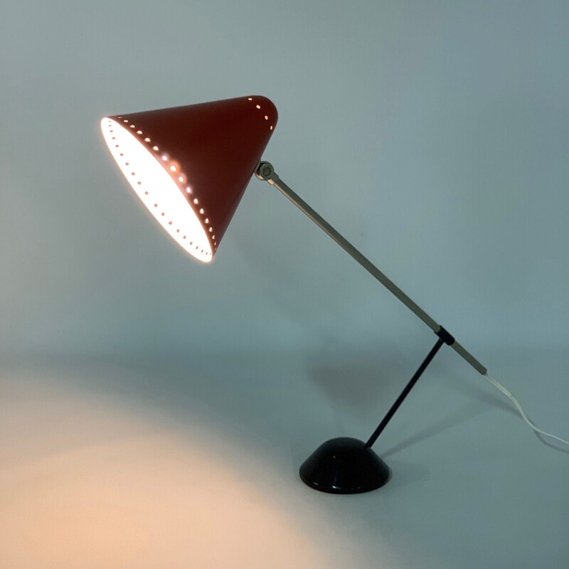 Red Table Lamp Model "M1" by Floris Fiedeldij for Artimeta, 1950s