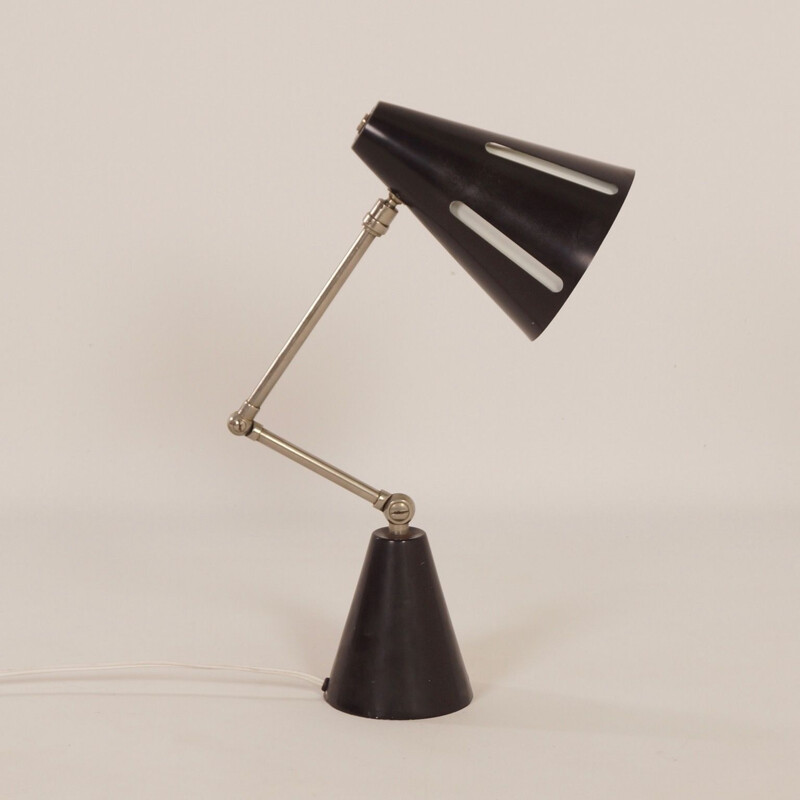 Lampe noire vintage "Sun Series", modèle 7 de H. Busquet pour Hala, 1950