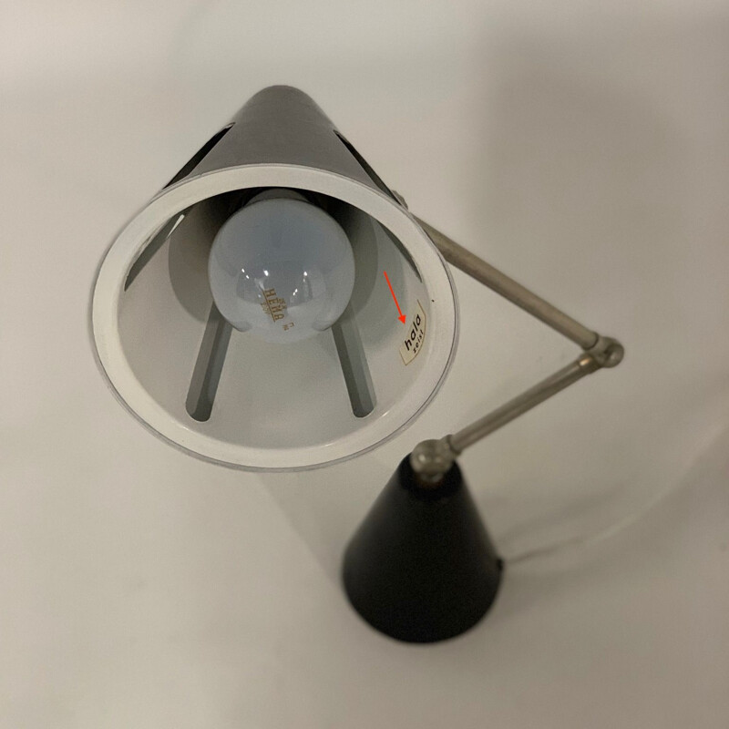 Lampe noire vintage "Sun Series", modèle 7 de H. Busquet pour Hala, 1950