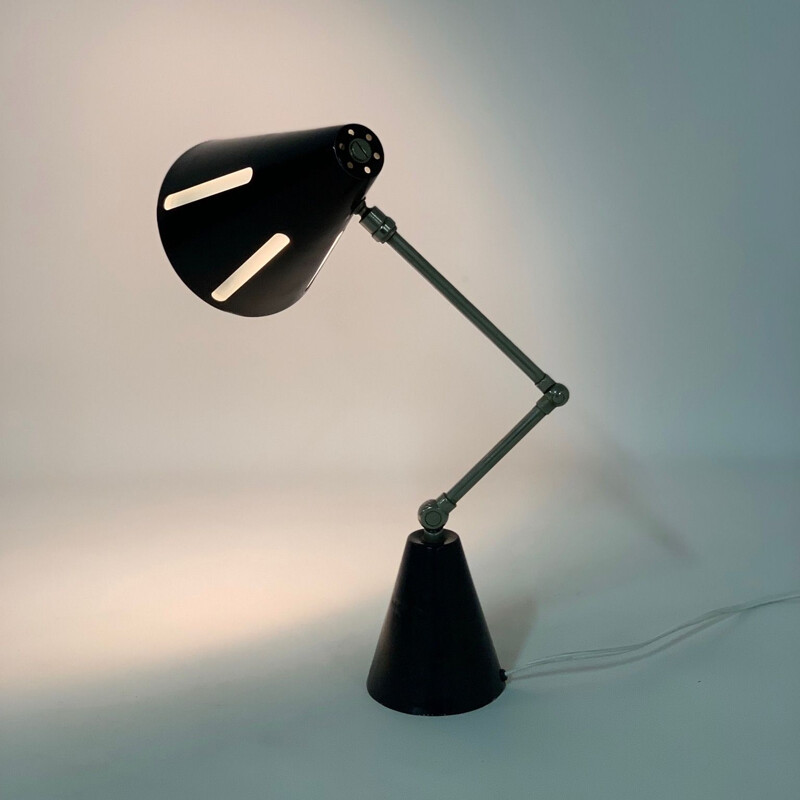 Lampe noire vintage "Sun Series", modèle 7 de H. Busquet pour Hala, 1950
