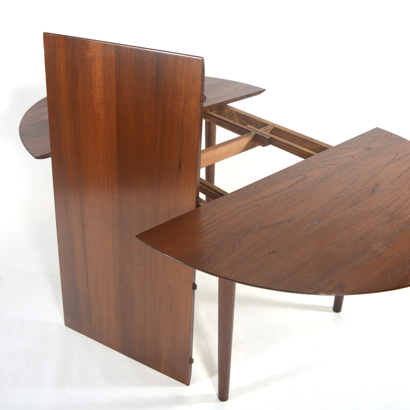 Vintage Danish extendable table in teak, Peter HVIDT - 1950s