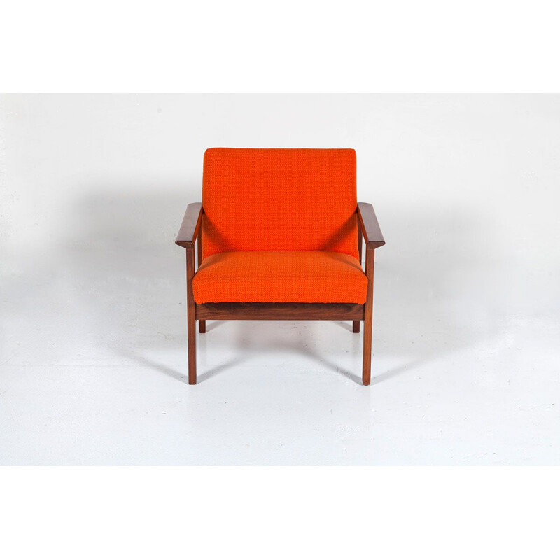 Fauteuil vintage danois en palissandre et laine 1960